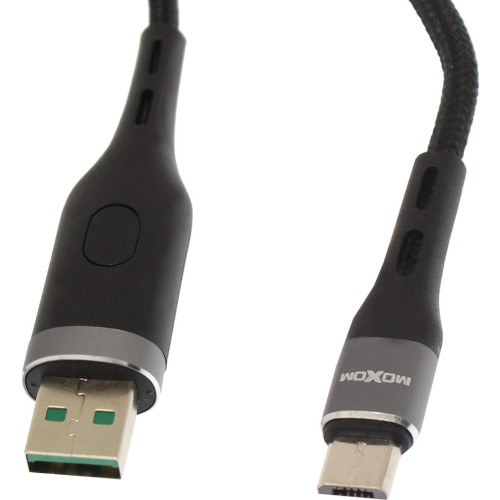 Moxom LED USB 2.0 to micro USB Cable Μαύρο 1m