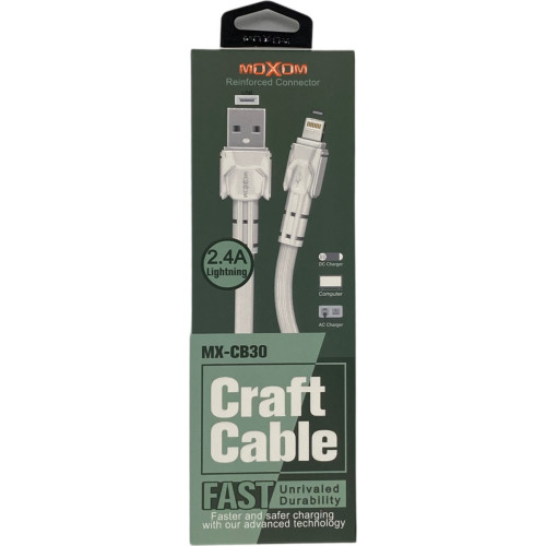Moxom MX-CB30 USB to Lightning Cable Λευκό 1m