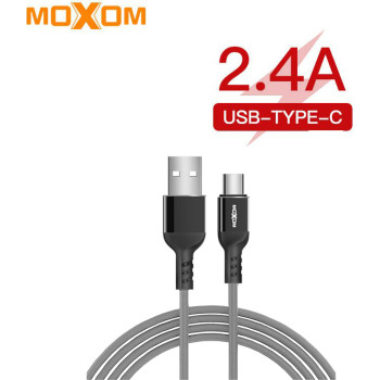 Moxom Braided USB 2.0 to micro USB Cable Ασημί 3m