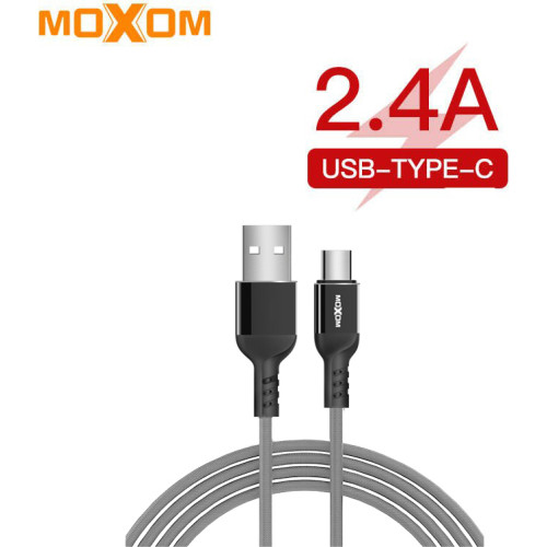 Moxom Braided USB 2.0 to micro USB Cable Ασημί 3m