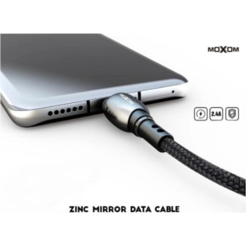 Moxom Braided USB 2.0 to micro USB Cable Ασημί 3m