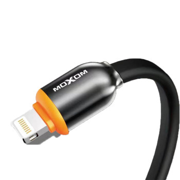 Moxom MX-CB96 Flat USB to Lightning Cable Μαύρο 1m