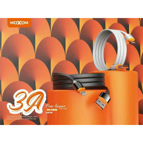 Moxom MX-CB96 Flat USB to Lightning Cable Μαύρο 1m