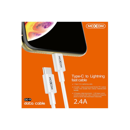 Moxom USB-C to Lightning Cable 28W Λευκό 1m