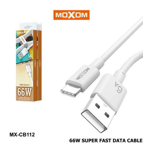 Moxom MX-CB112 USB 2.0 Cable USB-C male - USB-C 66W Λευκό 1m