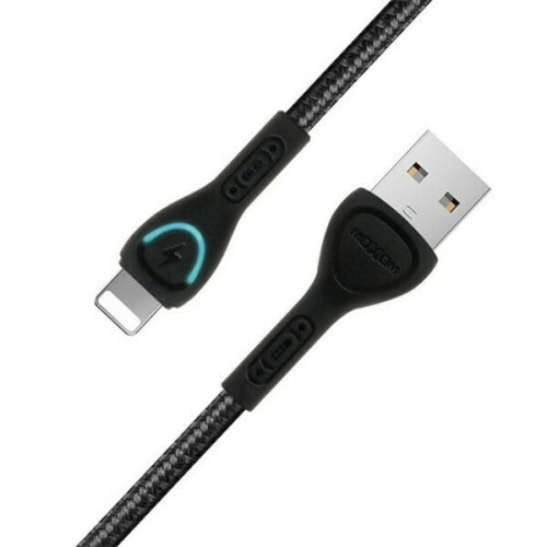 Moxom MX-CB57 LED USB to Lightning Cable Μαύρο 1m