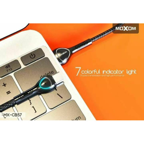 Moxom MX-CB57 LED USB to Lightning Cable Μαύρο 1m