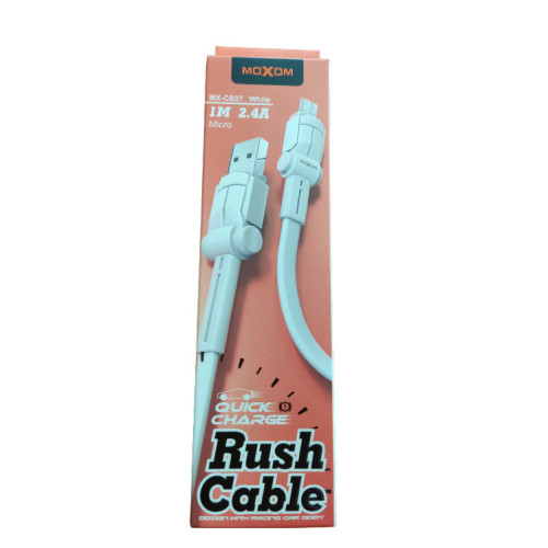 Moxom MX-CB27 Angle (90°) / Flat USB 2.0 to micro USB Cable Λευκό 1m