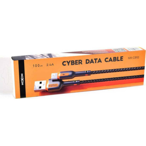 Moxom MX-CB52 Braided USB 2.0 Cable USB-C male - USB-A Πορτοκαλί 1m