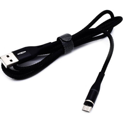 Moxom Braided / Magnetic USB to Lightning / Type-C / micro USB Cable Μαύρο 1m