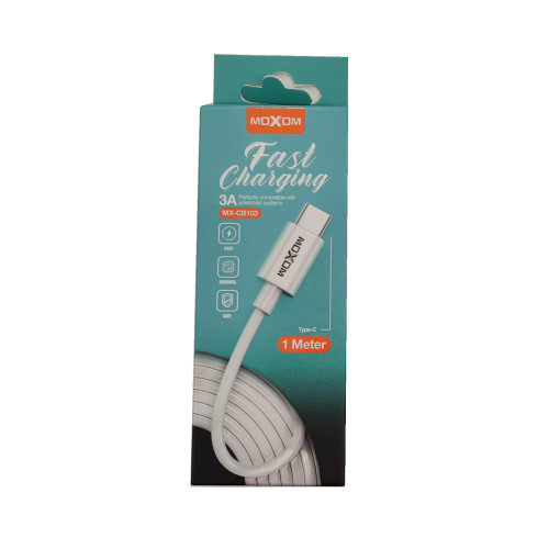 Moxom MX-CB103 USB 2.0 Cable USB-C male - USB-A Λευκό 1m
