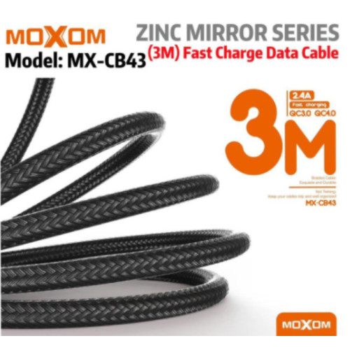 Moxom MX-CB43 Braided USB 2.0 Cable USB-C male - Γκρι 3m