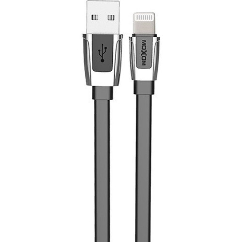 Moxom Flat USB-A to Lightning Cable Μαύρο 1m (MX-CB78)