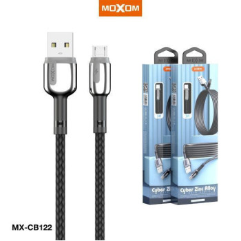 Moxom Braided USB 2.0 to micro USB Cable Μαύρο 1m (MX-CB122) 1τμχ