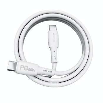 Moxom MX-CB134 USB 2.0 Cable USB-C male - USB-C 60W Λευκό 1m Moxom MX-CB134 USB 2.0 Cable USB-C male - USB-C 60W Λευκό 1m