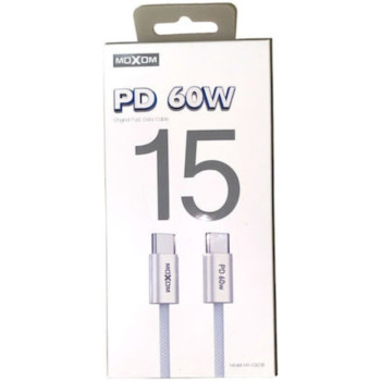 Moxom USB 2.0 Cable USB-C male - USB-C 60W Λευκό 1m (MX-CB238) Moxom USB 2.0 Cable USB-C male - USB-C 60W Λευκό 1m (MX-CB238)