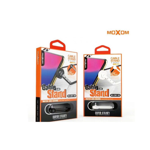 Moxom Angle (90°) / Regular USB 2.0 Cable USB-C male - USB-A male Μαύρο 1m (MX-CB01 GM)