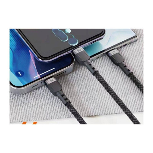 Moxom MX-CB121 Braided USB to Lightning / Type-C / micro USB Cable 3.1A Μαύρο 1m