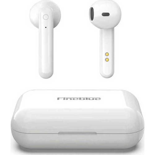 Fineblue Flypods J10 Earbud Bluetooth Handsfree Ακουστικά με Θήκη Φόρτισης White Case
