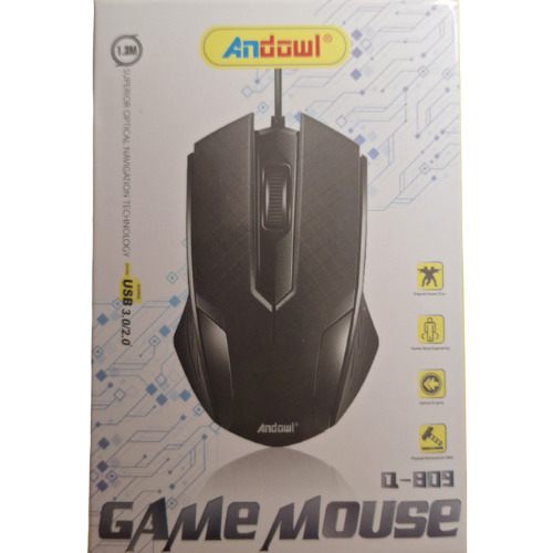 Andowl Q-809 Ενσύρματο Εργονομικό Ποντίκι Μαύρο