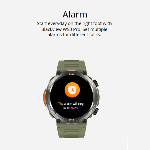 Blackview Multi-function Smartwatch With Flash Light And Gr Menu Green