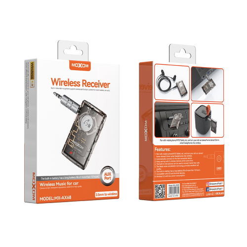 Moxom Bluetooth Αυτοκινήτου για το Ηχοσύστημα (AUX) MX-AX68