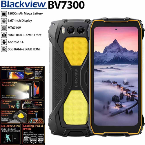 Blackview BV7300 OCTACORE (6GB+256GB) NFC Rugged Smartphone Orange