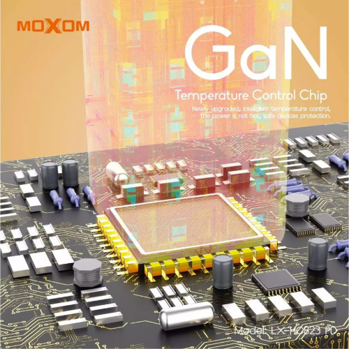 MOXOM LX-HC823PD GAN 65W FAST CHARGER with Type-C to Type-C Cable Black