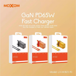 MOXOM LX-HC823PD GAN 65W FAST CHARGER with Type-C to Type-C Cable Yellow