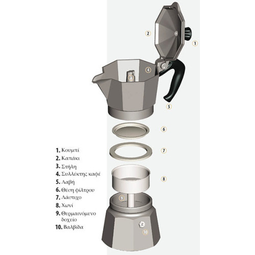 Bialetti Moka Express Μπρίκι Espresso 3cups Ασημί