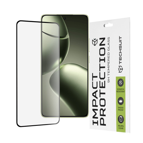 Techsuit Full Glue Full Face Tempered Glass Μαύρο (Xiaomi Redmi 14C)