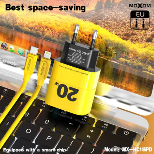 Moxom Fast Travel Έξυπνος φορτιστής Προσαρμοστικός και συμβατός με διπλές θύρες Έξυπνος έλεγχος θερμοκρασίας 20W