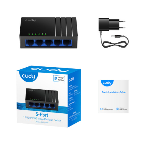 Cudy GS105D v4 Unmanaged Switch με 5 Θύρες Gigabit (1Gbps) Ethernet