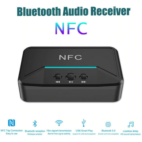 Andowl NFC v5.0 Bluetooth 5.0 Receiver με θύρες εξόδου 3.5mm Jack / USB / RCA και NFC