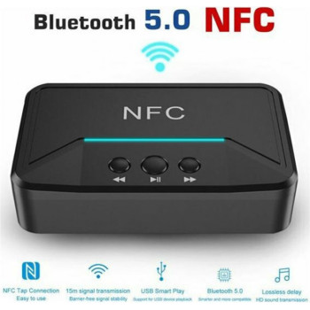 Andowl NFC v5.0 Bluetooth 5.0 Receiver με θύρες εξόδου 3.5mm Jack / USB / RCA και NFC