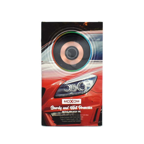 Moxom Βάση Κινητού Αυτοκινήτου με Μαγνήτη και Ασύρματη Φόρτιση Μαύρη