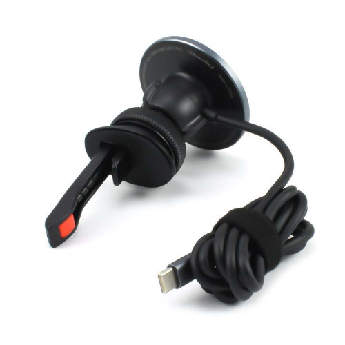 Moxom Βάση Κινητού Αυτοκινήτου με Μαγνήτη και Ασύρματη Φόρτιση Μαύρη