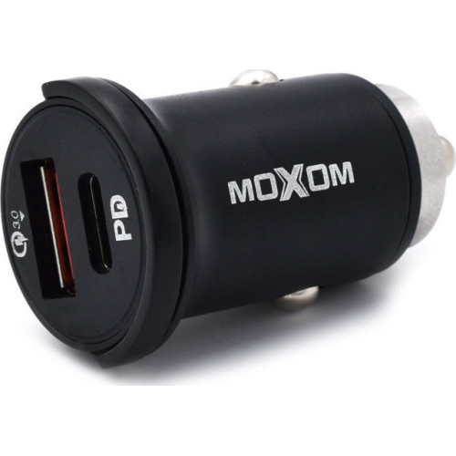 Moxom Φορτιστής Αυτοκινήτου 33W 3.6A με Θύρες: 1xUSB 1xType-C Μαύρος