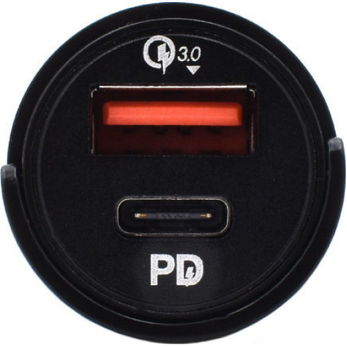 Moxom Φορτιστής Αυτοκινήτου 33W 3.6A με Θύρες: 1xUSB 1xType-C Μαύρος