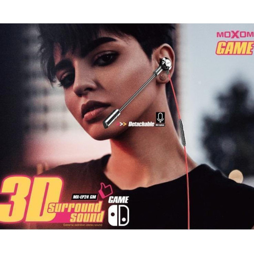 Moxom MX-EP24 GM In Ear Gaming Headset με σύνδεση 3.5mm Κόκκινο