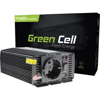 Green Cell Inverter Αυτοκινήτου Τροποποιημένου Ημιτόνου 300W για Μετατροπή 12V DC σε 230V AC με 1xUSB