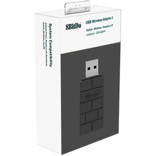 8Bitdo Wireless USB Adapter 2 για PC / Xbox One / Switch / PS5 / Android / iOS σε Μαύρο χρώμα