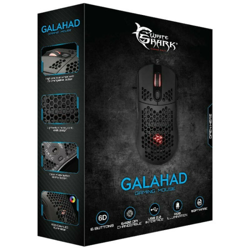 White Shark Galahad RGB Gaming Ποντίκι 6400 DPI Μαύρο