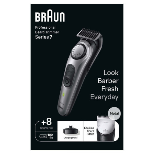 Braun Trimmer Μηχανή Επαναφορτιζόμενη Black / Space Grey BT7420