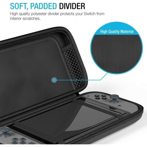 Hardpouch Nintendo Switch Black Υφασμάτινη Θήκη Μεταφοράς για Κονσόλα Switch / Switch OLED Μαύρη