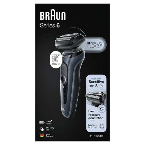 Braun Series 6 S6504168 Ξυριστική Μηχανή Προσώπου Επαναφορτιζόμενη