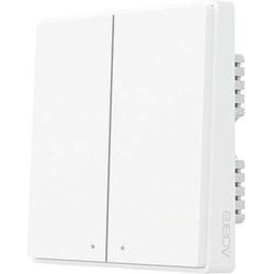 Aqara Χωνευτός Διακόπτης Τοίχου Φωτισμού Διπλός με Πλαίσιο Λευκός