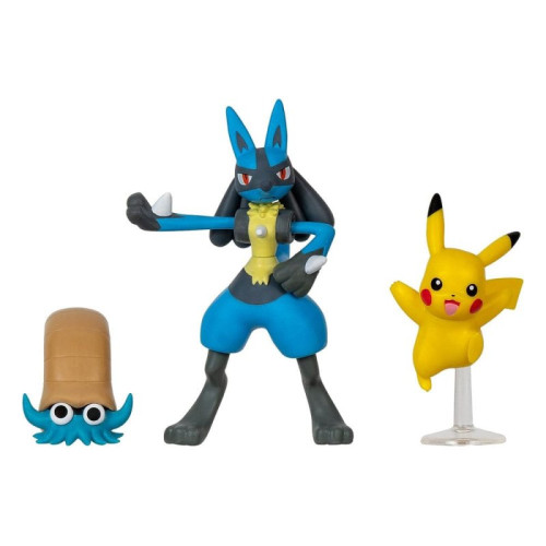 Pokemon Battle Figure Set Figure 3-Pack Pikachu, Omanyte, Lucario