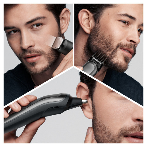 Braun All-In-One Trimmer 7 10 in 1 Σετ Επαναφορτιζόμενης Κουρευτικής Μηχανής Μαύρο MGK7321