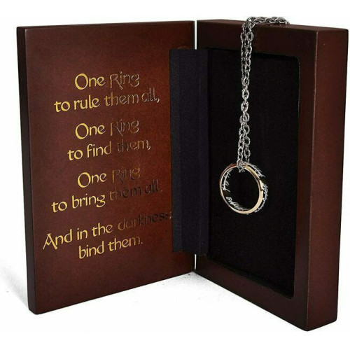 The Noble Collection Lord of the Rings: The One Ring Gold Plated Sterling Silver Necklace Ρεπλίκα μήκους 50.8εκ.